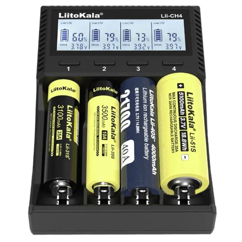Зарядное устройство LiitoKala Lii-CH4 LCD Type-C (Li-ion IMR LiFe NiMH) (на 4 аккумулятора) Киев - изображение 9