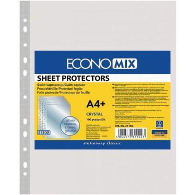 Файл Economix А4+ Crystal глянцевый, 100 штук (E31102) Винница - изображение 1