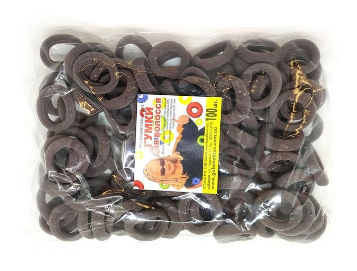 Гумки для волосся нейлонові кавова 100 шт Київ - фото 1