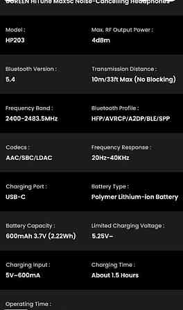 Навушники Ugreen HiTune Max5c Hi-Res Audio / ANC / Bluetooth Киев
