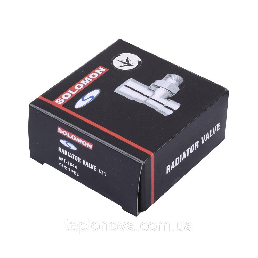 Кран вентильный угловой с американкой SOLOMON 1/2″ CHROM 1844 п/ключ Черновцы - изображение 6