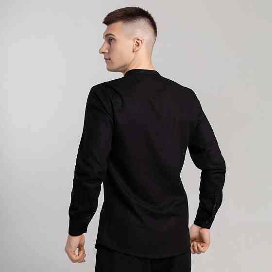 Мужская рубашка с длинным рукавом черная Pobedov Orion Киев