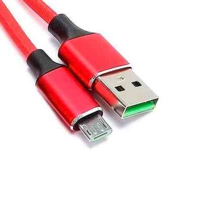 Дата кабель USB 2.0 AM to Micro 5P 1.0m 2.4A braided red XO (NB143-M1-RD) Винница