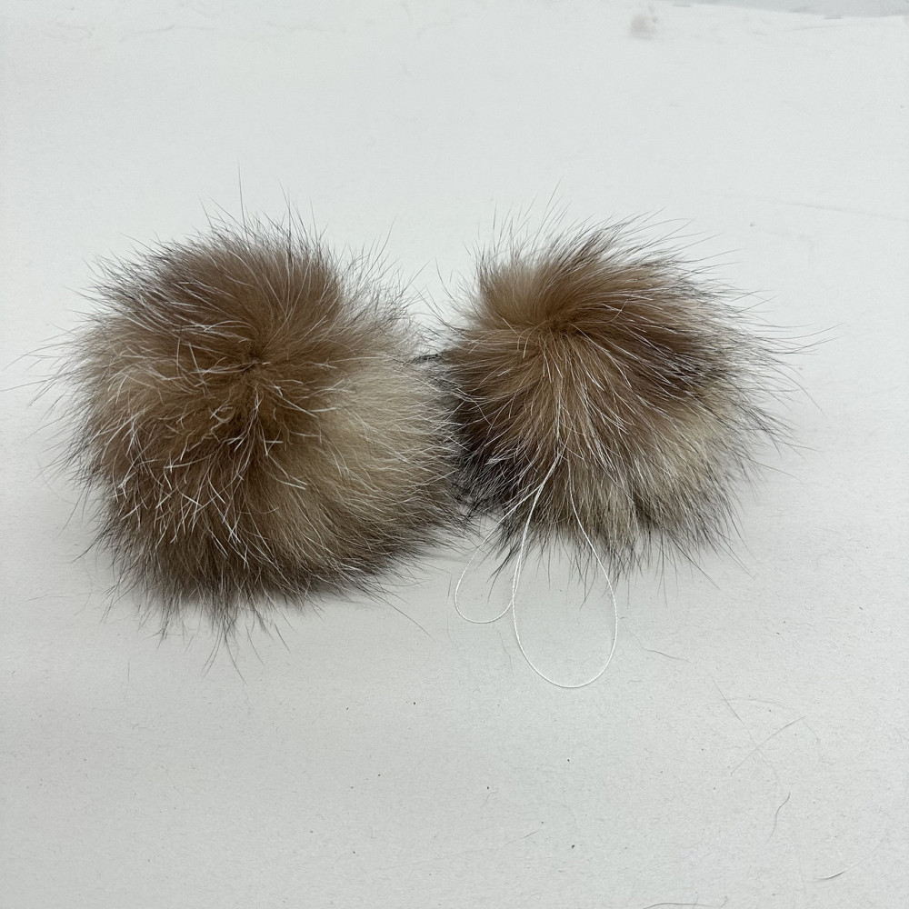 Помпон из натурального меха блюфрост 10-12 см Рыжий Харьков - изображение 2