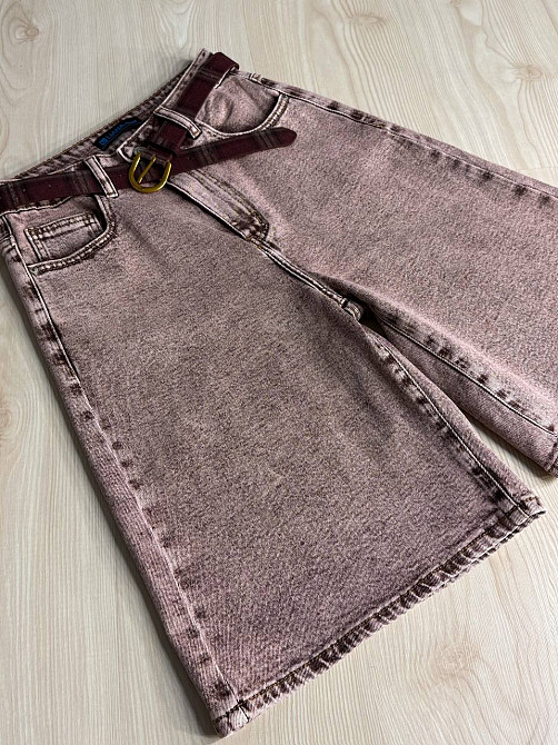 Шорты женские джинсовые Liana 4-051 бермуды с ремнем стрейчевые коричневые, коричневый, 33, 33, 93 см, 127 см Киев - изображение 4