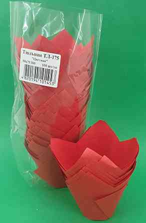 Форми паперові для кексів ТЛ-175" Тюльпан Червоний" (50*75/100) (100 шт.) (1 уп.) Харків