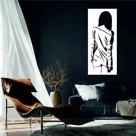 Декоративное настенное Панно «Силуэт женщины», Декор на стену 50*22 см, Белый Киев