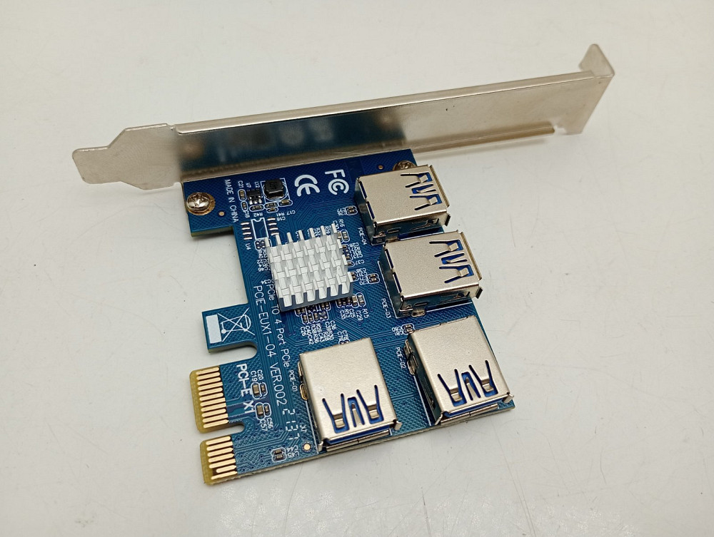 Плата розширення райзерів PCI-E x1 на 4 порти PCIE-EUX1-04 VER002 Луцьк - фото 1