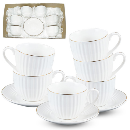 Сервіз чайний Франческа 12 предметів (ч.250мл + блюдце d14см) 17164-00 Майстерня Житомир