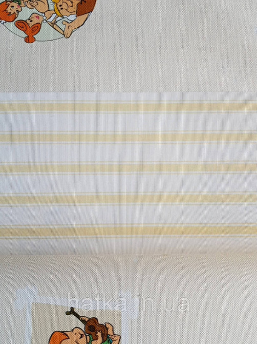 Шпалери вінілові на флізеліні AdaWall Ada Kids метрові дитячі смуги широкі вузькі жовті Київ - фото 2