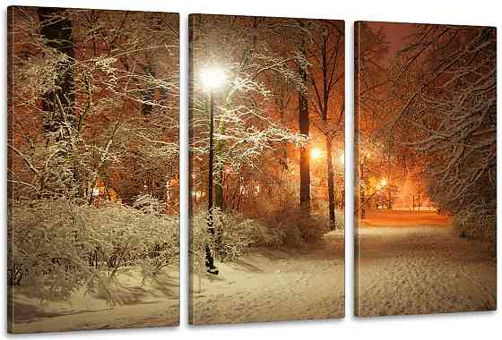 Модульная картина в гостиную / спальню  Зимній вечір    ART-292_3A 100х150 см Киев