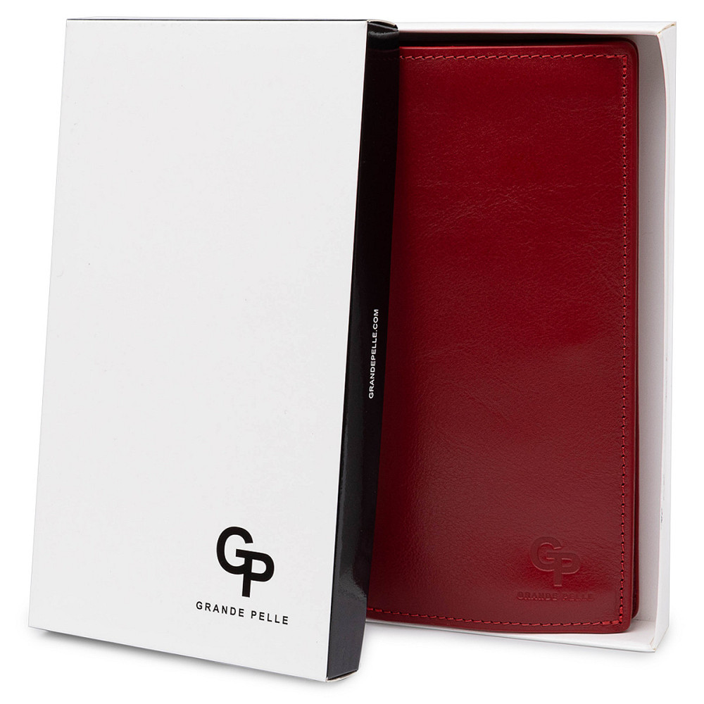 Вертикальное женское портмоне GRANDE PELLE 11555 Красный Киев - изображение 7
