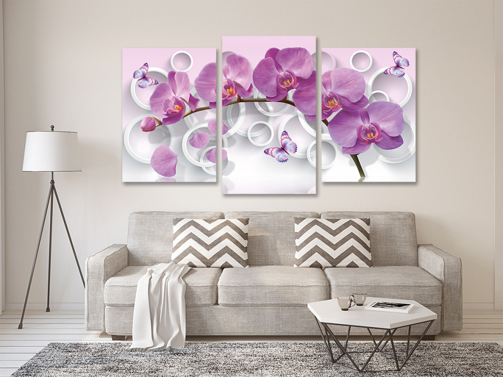 Модульна картина у вітальню/ спальню  Орхідея з метеликами  Art-606_3 70x130 см Київ - фото 2
