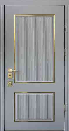 Двери входные металлические Страж Lux Valencia какао светлый ТМП декор золото 850х2040 мм Киев