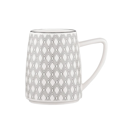 Чашка Ardesto Lamberto, 360мл, порцеляна, біло-сірий (AR3049) Вінниця - фото 1