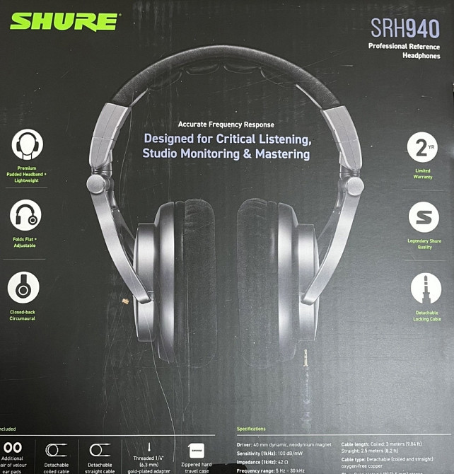 Наушники Shure SRH940 Киев - изображение 3