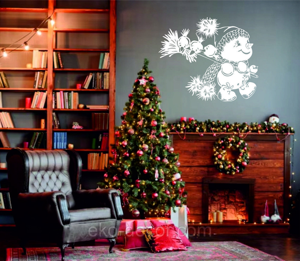 Декоративное настенное Панно «Снеговик», Декор на стену 110*93 см Киев - изображение 4