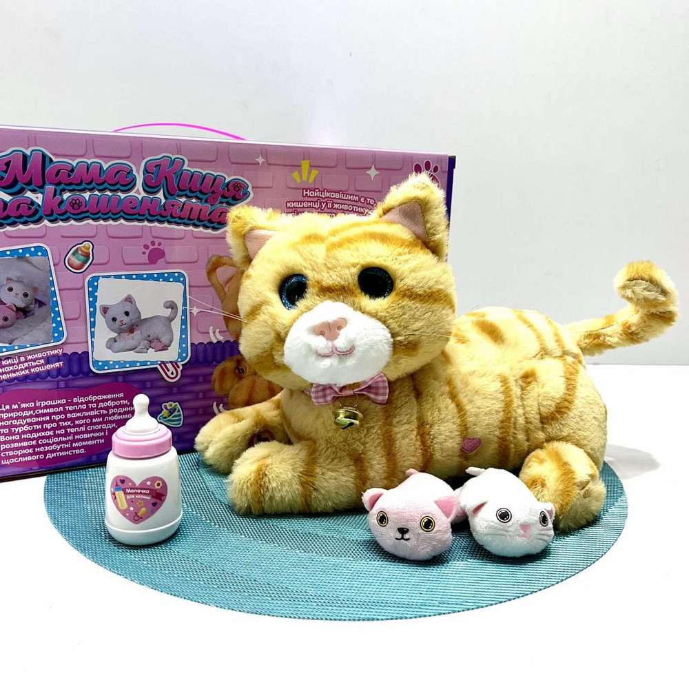 Кішка інтерактивна з кошенятами TK Group звуки мелодії пісні англійською функція запису голосу сенсорна зона на спинці Руда Чернігів - фото 1
