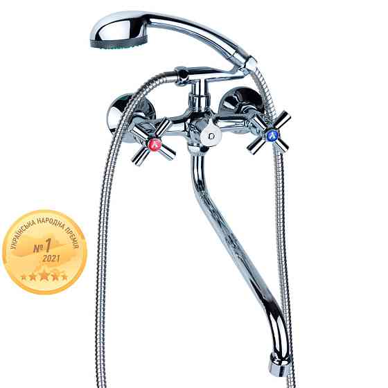 Змішувач PM 1/2" для ванни гусак вигнутий дивертор вбудований картриджний AQUATICA PM-2C457C (9780210) Київ