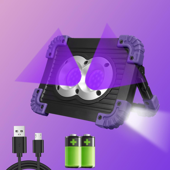 Акумуляторний ультрафіолетовий прожектор Lichaser Portable Rechargeable Black Light Луцьк