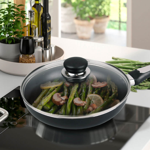 Сковорідка d24см з кришкою індукційне дно чорна MR-1203-24 Maestro Житомир - изображение 6