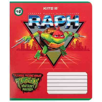 Тетрадь Kite Ninja Turtles, 18 листов, линия (NT24-237) Винница