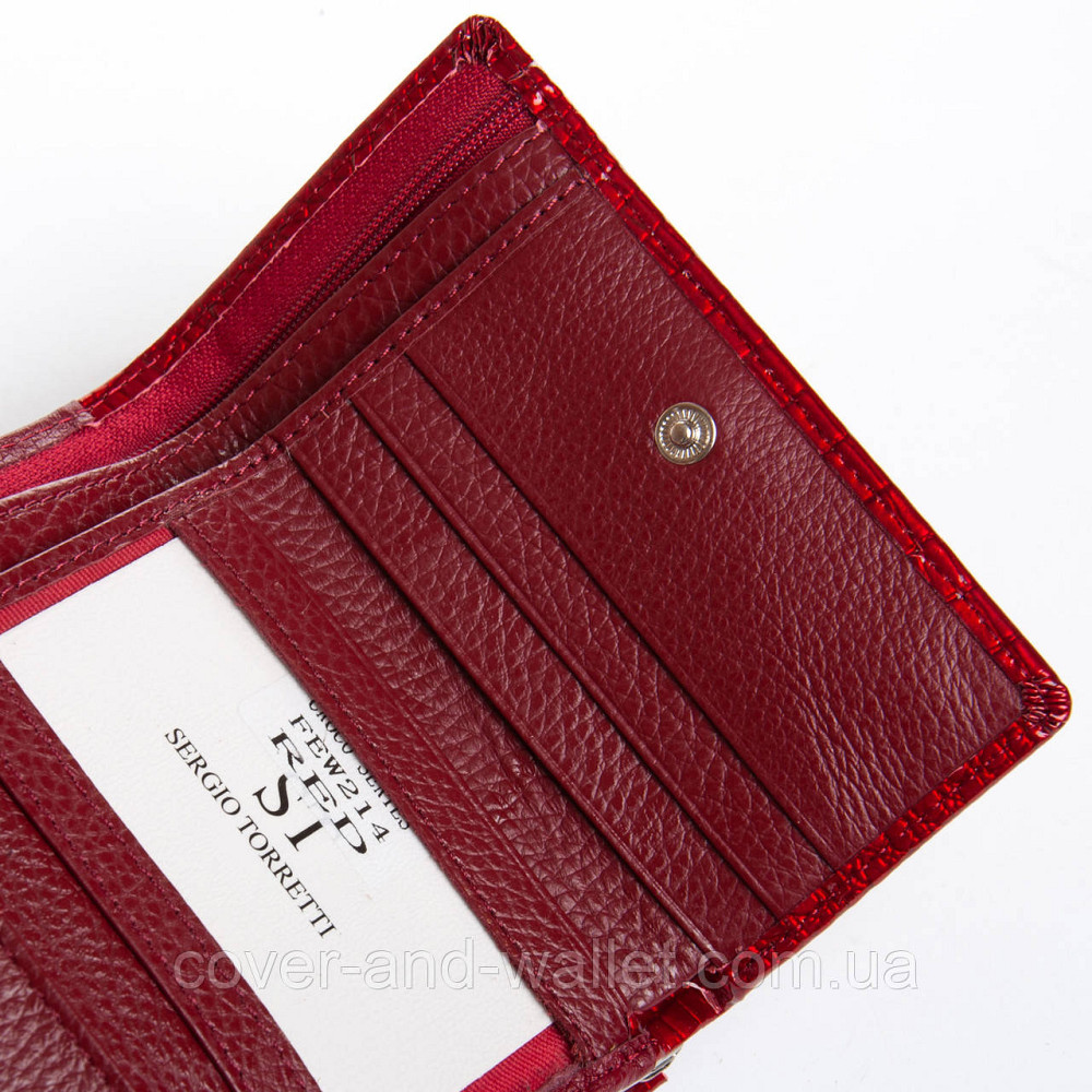 Красный лаковый кошелек маленького размера из натуральной кожи ST Leather Киев - изображение 6