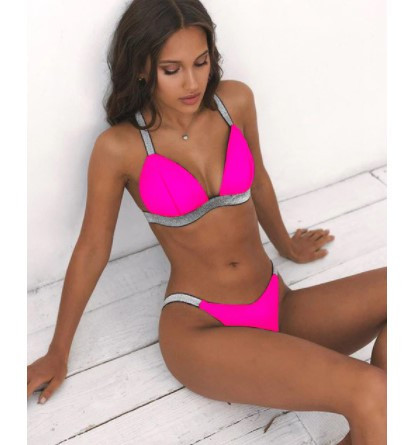 Купальник з люрексом роздільний жіночий S рожево-сріблястий Київ - фото 2