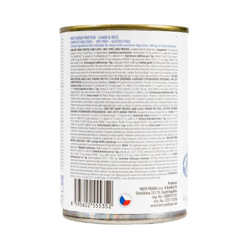 Корм вологий Brit Mono Protein Lamb and Rice для собак з ягнятиною та рисом 400 г Киев - изображение 3