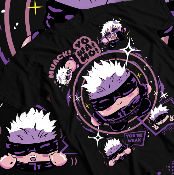 Футболка аниме Саторо Годжо Гаминг Джапан оверсайз (S/M/L) Черний AnimeJ0786 Днепр - изображение 1