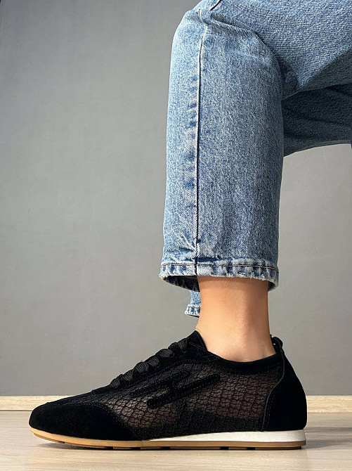 Кроссовки женские Meideli 880-8 замшевые с сеткой сникерсы черные, 37, 23,5 см Киев - изображение 14