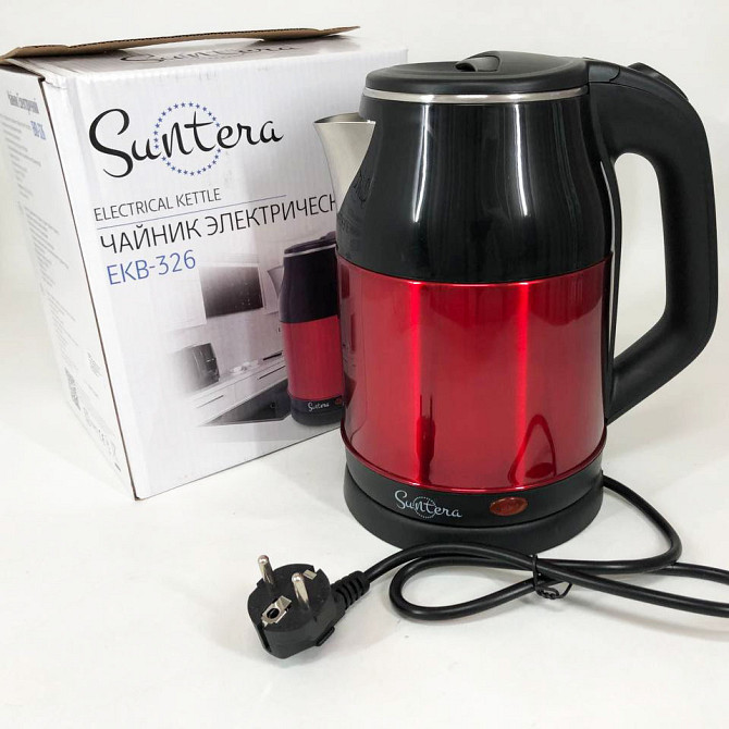 Стильный электрический чайник Suntera EKB-326R 1500 Вт 1.8 л, Удобный электрический чайник для кухни RW-11 Львов - изображение 6