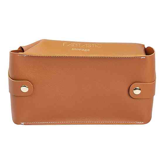 Салфетница из экокожи для автомобиля, коричневая Киев