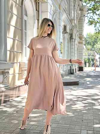 Летнее платье миди свободного кроя Ordinary 42-44, Капучино Киев