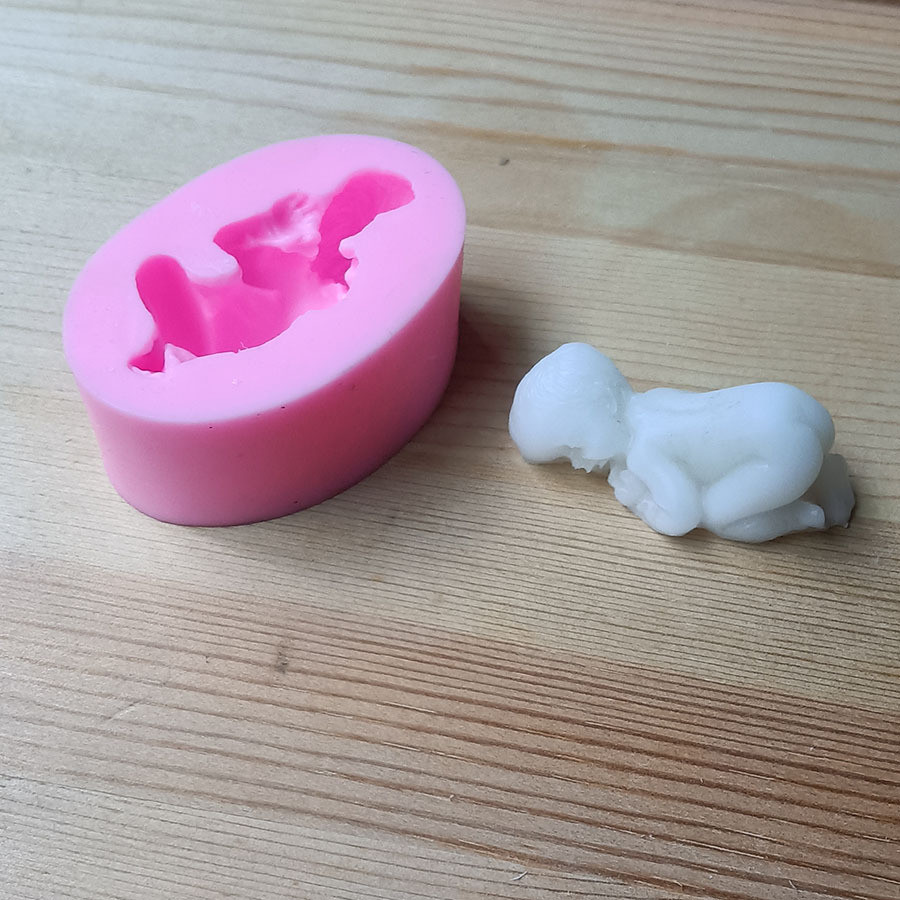 Молд силиконовый Младенец 65 на 45 мм розовый Киев - изображение 8