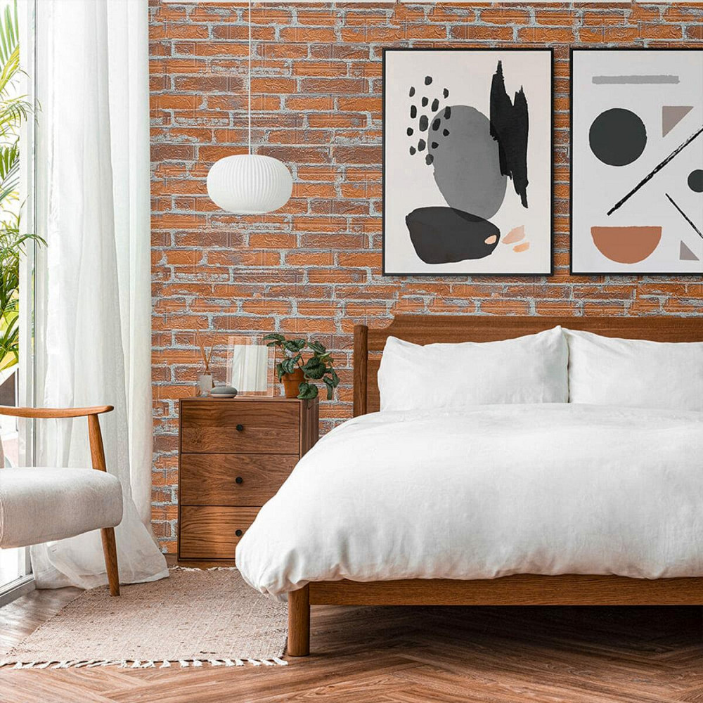 Самоклеющаяся 3D панель 3080х700х3мм Рыжий Екатеринославский Кирпич SW-00001762 Днепр - изображение 7