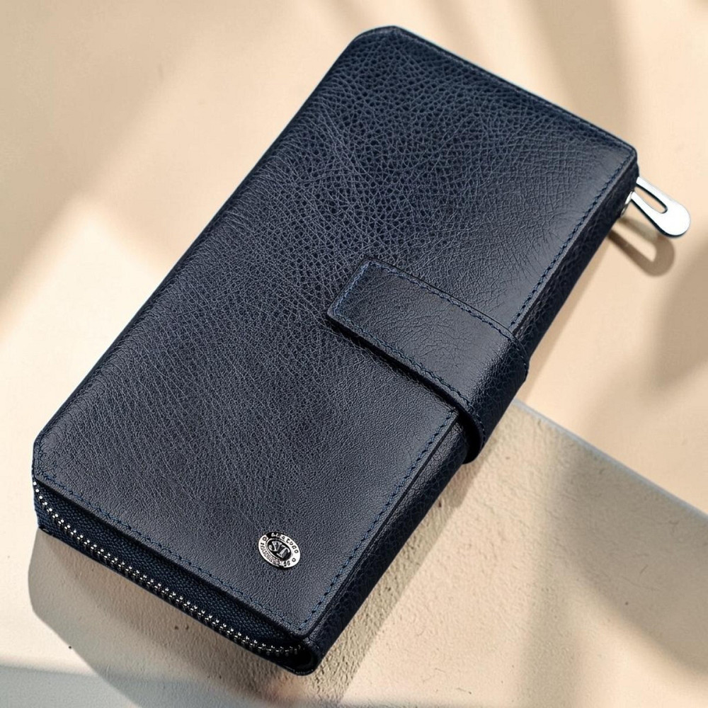 Чоловічий шкіряний гаманець ST128 синій (ST Leather) Київ - фото 18