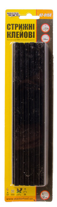 Стержни клеевые MASTERTOOL 7.2х200 мм 12 шт. черные 42-0158 Ровно - изображение 2