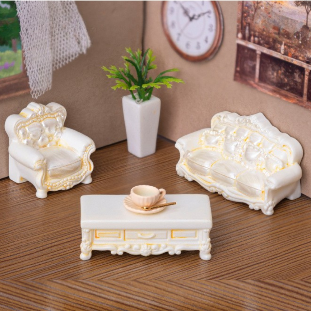 Набір мініатюрних меблів у стилі Рококо для мікроландшафту та лялькових будиночків (5 предметів) Одеса - фото 8