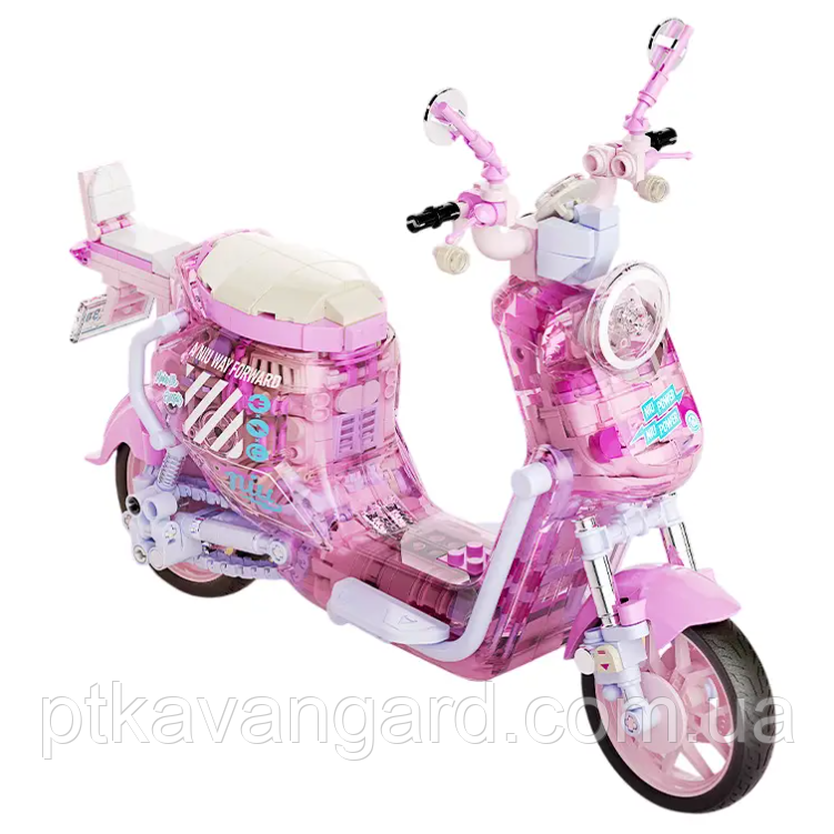 Конструктор рожевий скутер мопед з підсвічуванням JK 8326 Хмельницький - фото 1