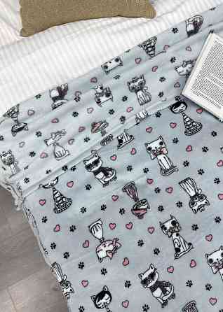 Плед-покривало Decorator WellSoft CUTE KITTY 150х210 см з принтом "Котики" (87-184) Київ