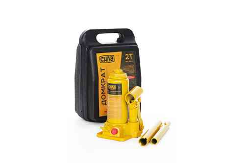 Гідравлічний пляшковий домкрат 2т, висота підйому 158-308 мм у кейсі СИЛА Харків