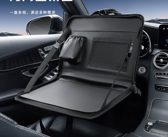 Столик - сумка автомобильный для ноутбука и на руль и спинку сиденья для планшета принятия пищи Черный Экокожа Кременчуг