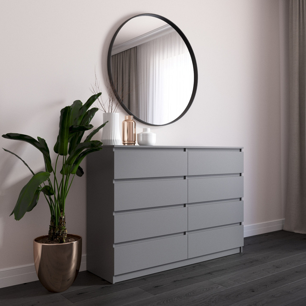 Комод VAYS R-8 Антрацит, 8 шухляд без ручок, ЛДСП, 140×40×98 см – для спальні, вітальні, передпокою Львів - фото 1