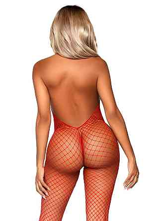 Еротичний сітчастий бодістокінг Leg Avenue Racer neck bodystocking Red Sex Aura Київ