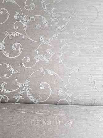 Шпалери текстильні еко 0.53х10.05 Rasch Textil Valentina класика завитки вензелі структурні сіро-зелені Київ