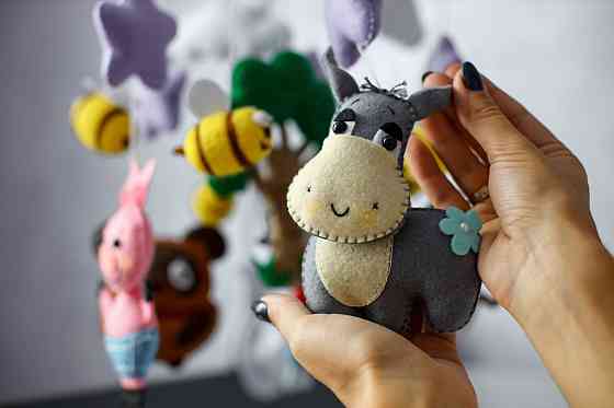Дитячий мобіль на ліжечко для немовлят WooolyWool «Вінні» Київ