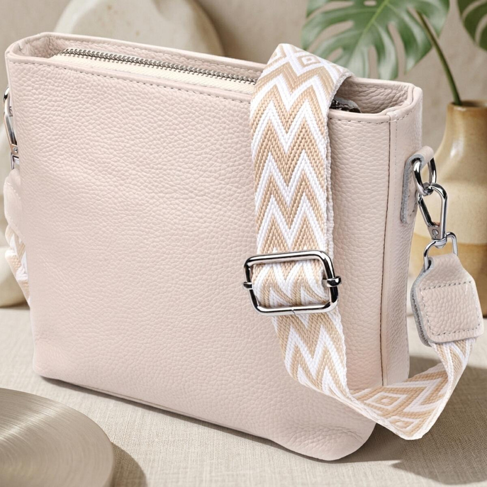 Повсякденна плечова сумка з натуральної шкіри Vintage 22915 Білий Київ - фото 11