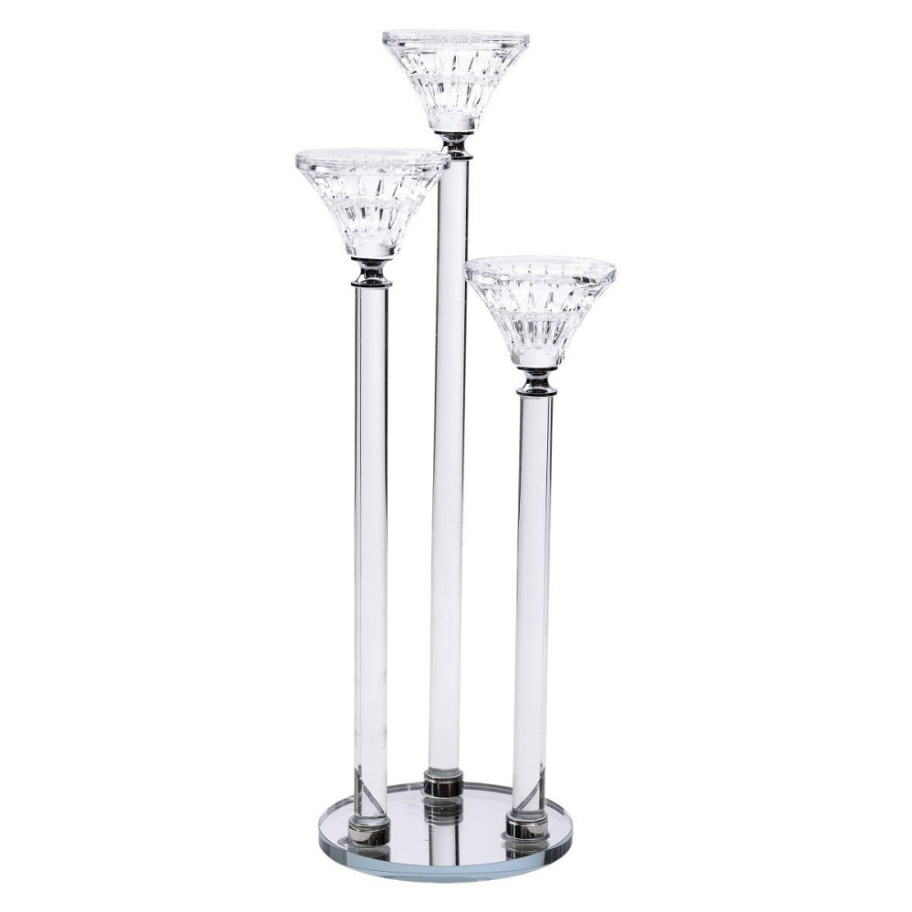 Декоративний скляний підсвічник на 3 свічки Київ - фото 3