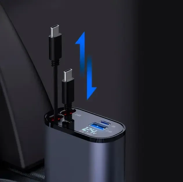 Автомобильное зарядное устройство с быстрой зарядкой 4в1 Lightning / Type-C / USB Коломыя - изображение 2